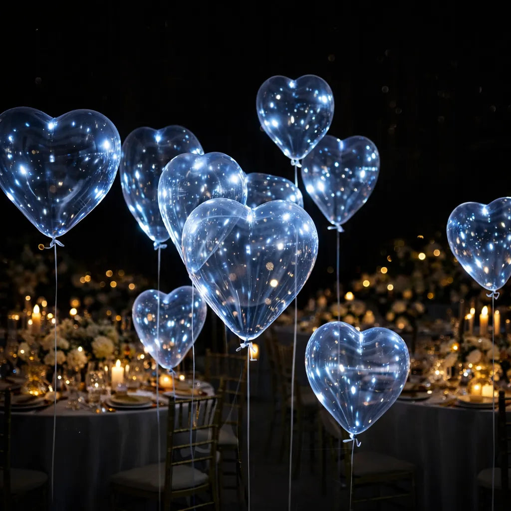 Lot de Ballons Transparents Cœur