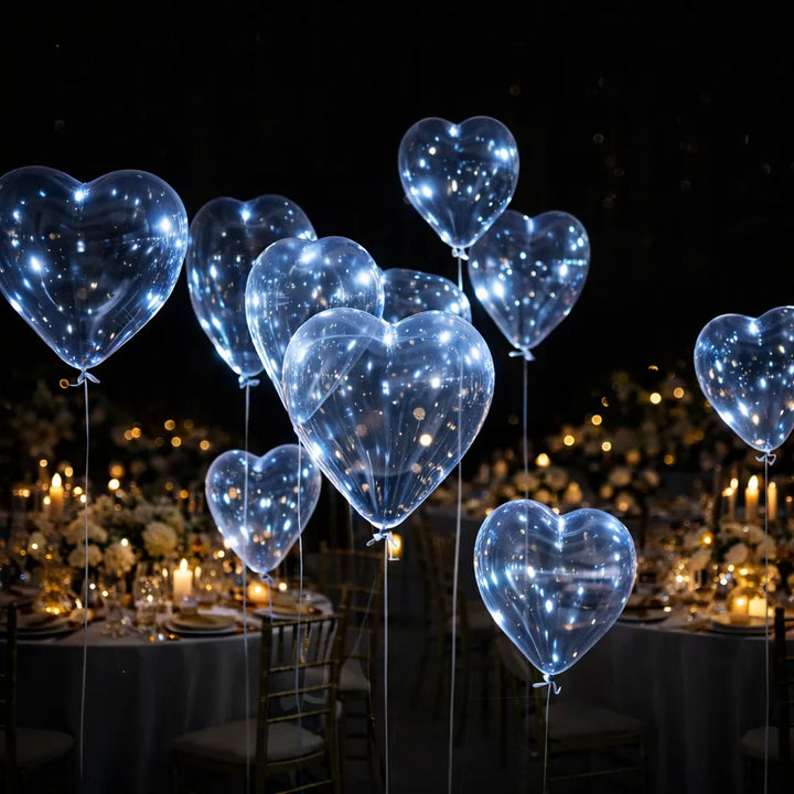 Lot de Ballons Transparents Cœur