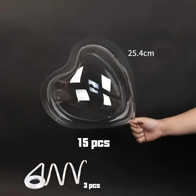 Lot de Ballons Transparents Cœur Taille