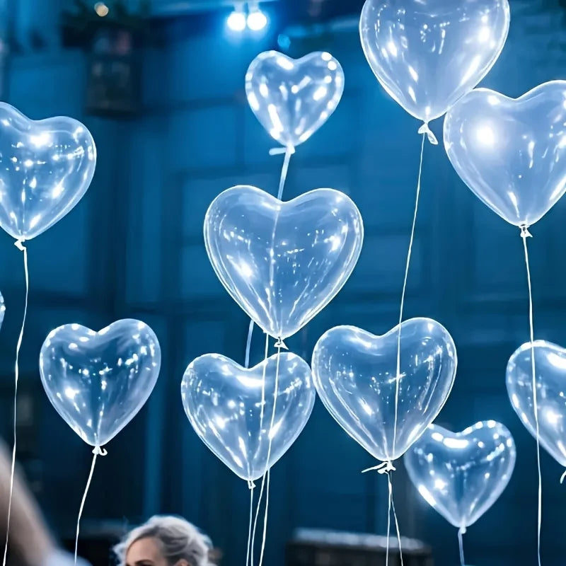 Lot de Ballons Transparents Cœur Unique