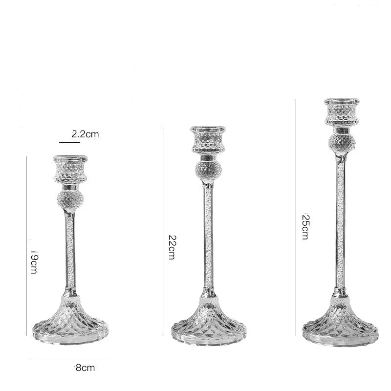 Lot de Bougeoirs Romantiques en verre chic 