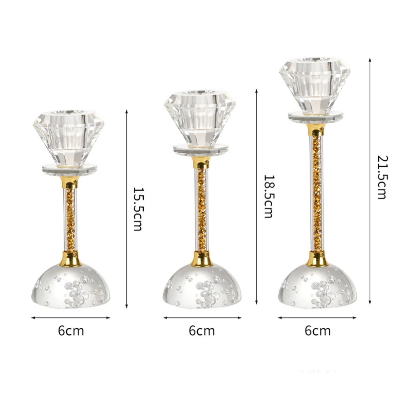 Lot de Bougeoirs Transparents Dorés moderne