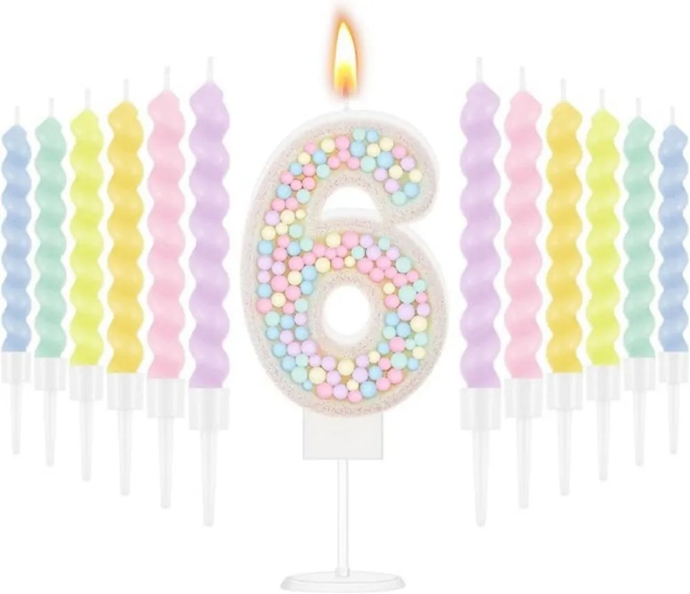Lot de Bougies Anniversaire Pastel 6