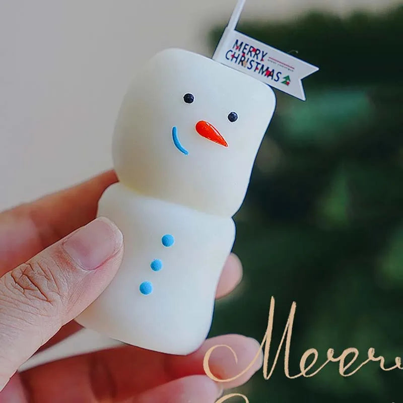 Lot de Bougies Bonhommes de Neige Blancs de qualité