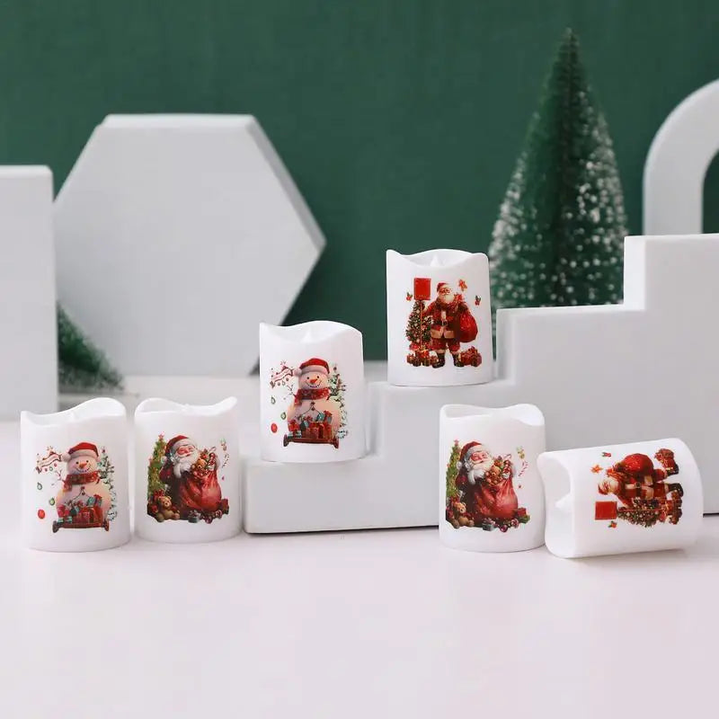 Lot de Bougies de Noël sans Flamme Elégant