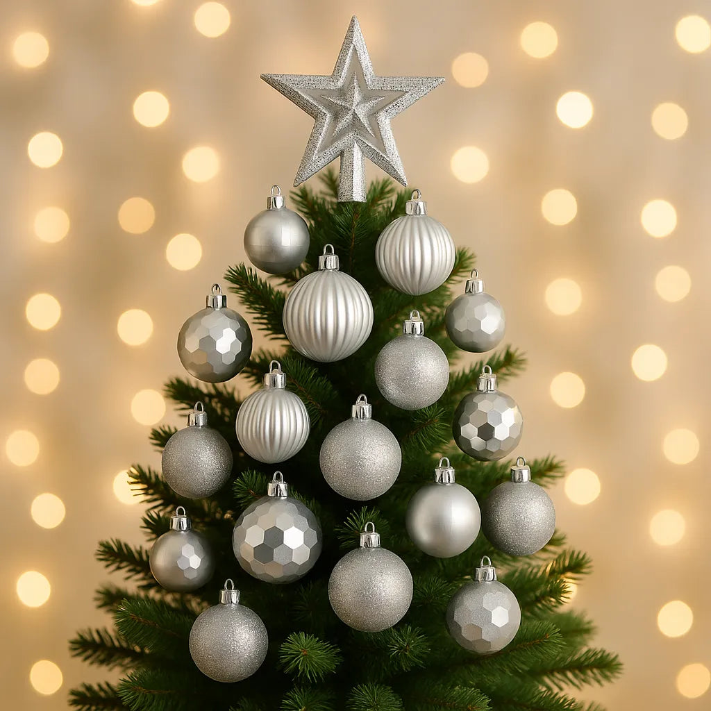 Lot de Boules de Noël Argentées