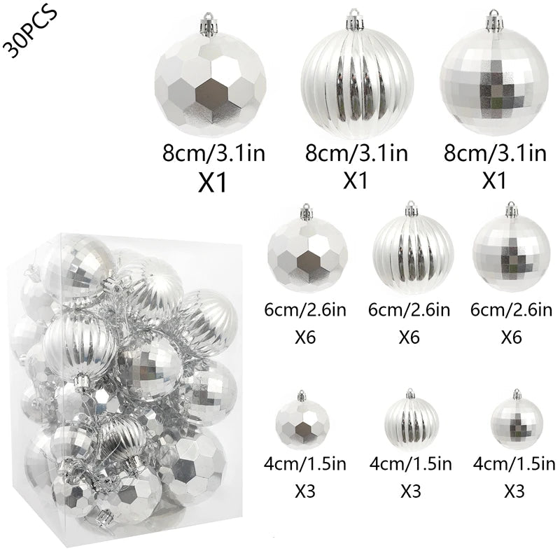 Lot de Boules de Noël Argentées