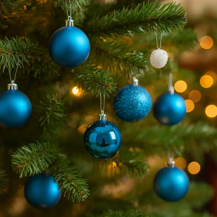Lot de Boules de Noël Bleues