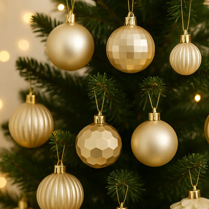 Lot de Boules de Noël Champagne