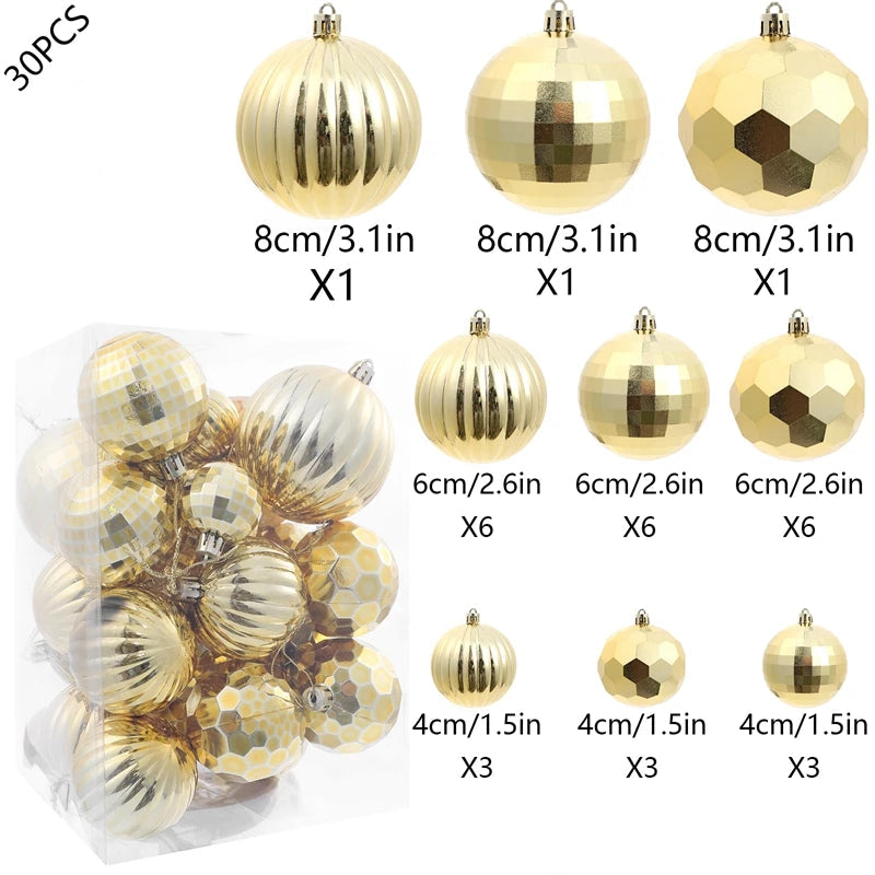 Lot de Boules de Noël Dorées Originales