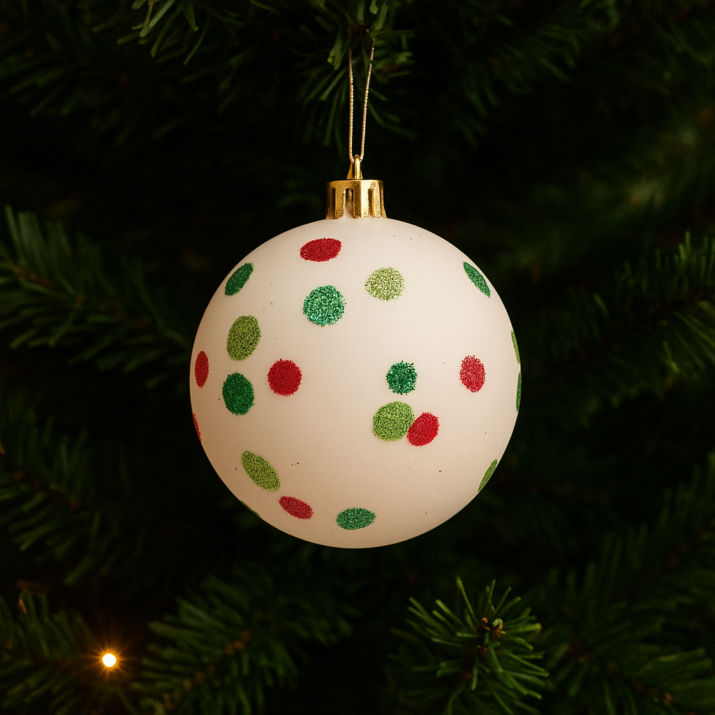 Lot de Boules de Noël à Pois 