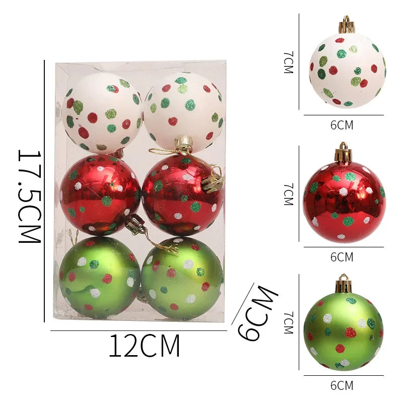 Lot de Boules de Noël à Pois Colorés