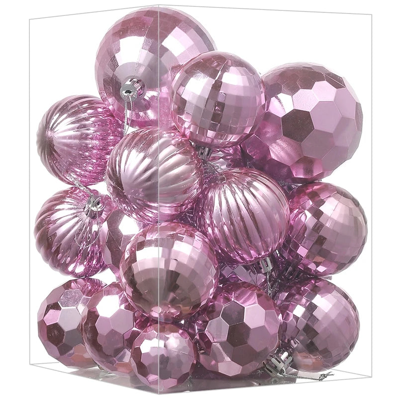 Lot de Boules de Noël Roses