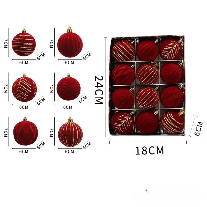 Lot de Boules de Noël Rouges Elégantes