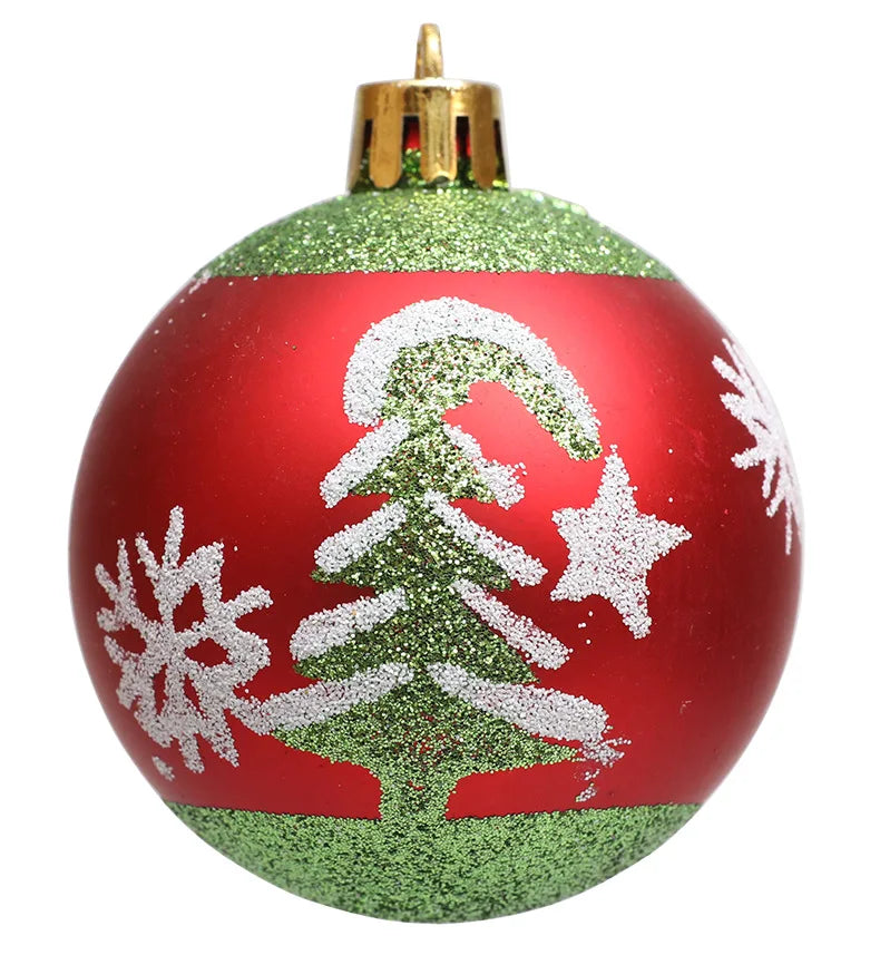 Lot de Boules de Noël Vertes Peintes