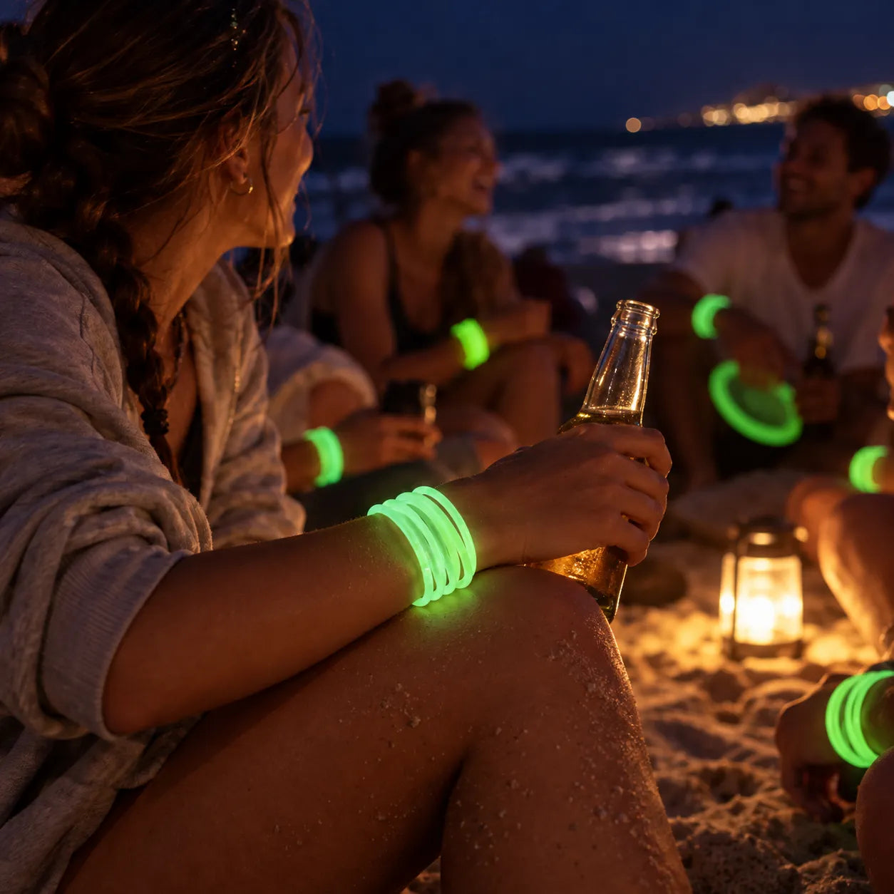 Lot de Bracelets Fluorescents Verts Lumineux