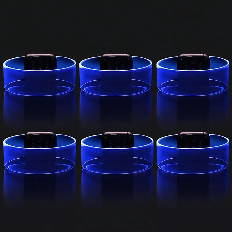 Lot de Bracelets LED Bleu de Fête Minimaliste
