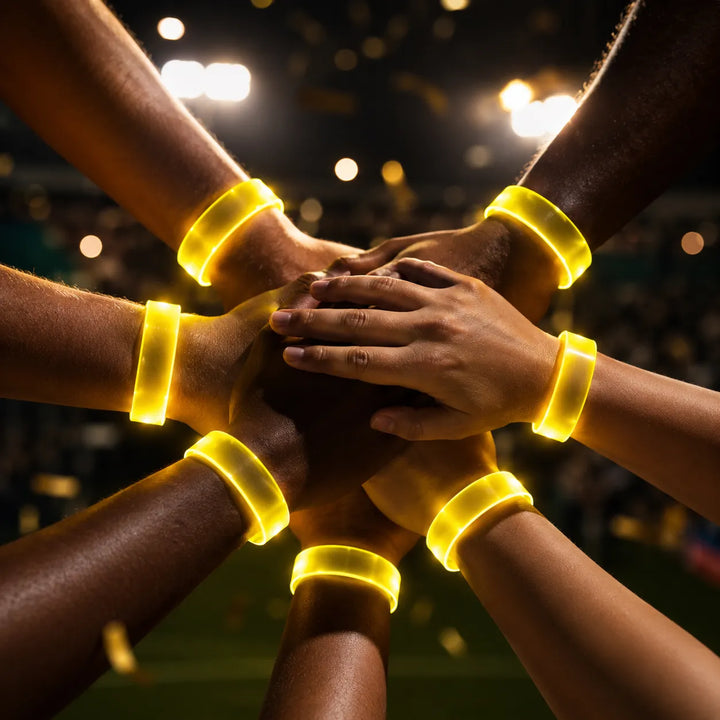 Lot de Bracelets LED Jaune de Fête