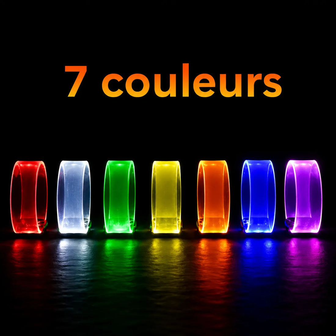 Lot de Bracelets LED Multicolore de Fête Minimaliste