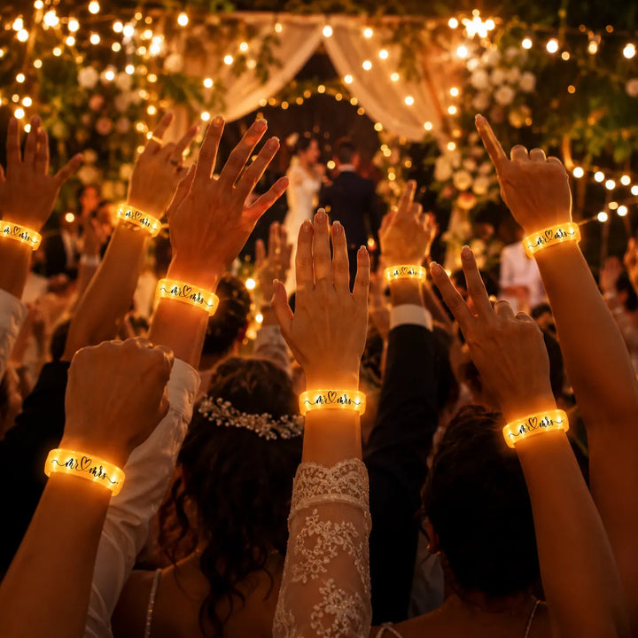 Lot de Bracelets Lumineux Oranges Mr & Mrs|