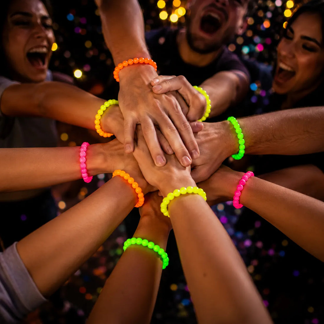 Lot de Bracelets Perles Fluorescents 