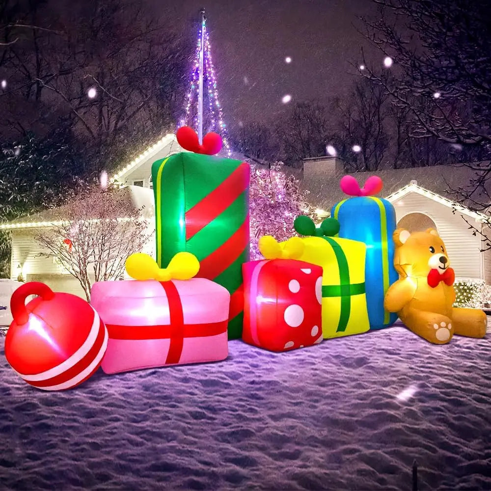 Lot de Cadeaux Gonflables Noël Design Lumineux