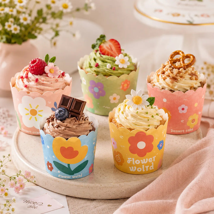 Lot de Caissettes à muffin Fleur 