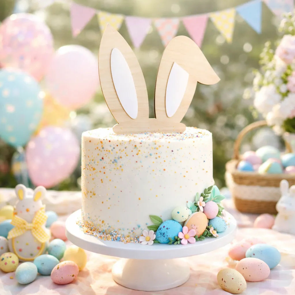 Lot de Cake Topper Oreilles de Lapin de Pâques Unique