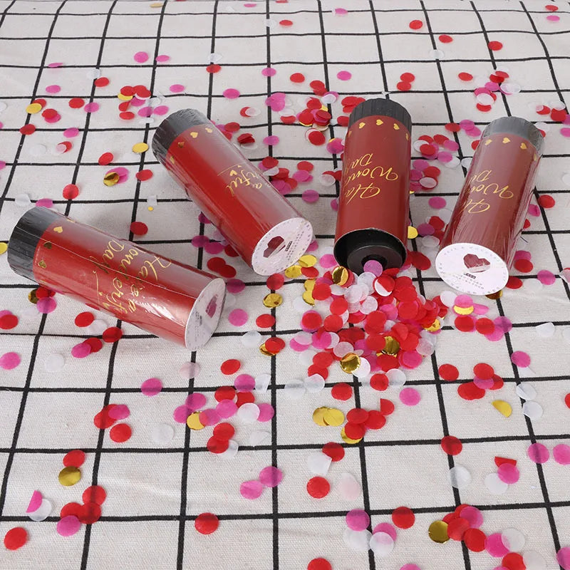 Lot de Canons à Confettis Rouges Festifs