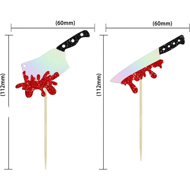 Lot de Cupcake Toppers Couteaux sanglants Durable