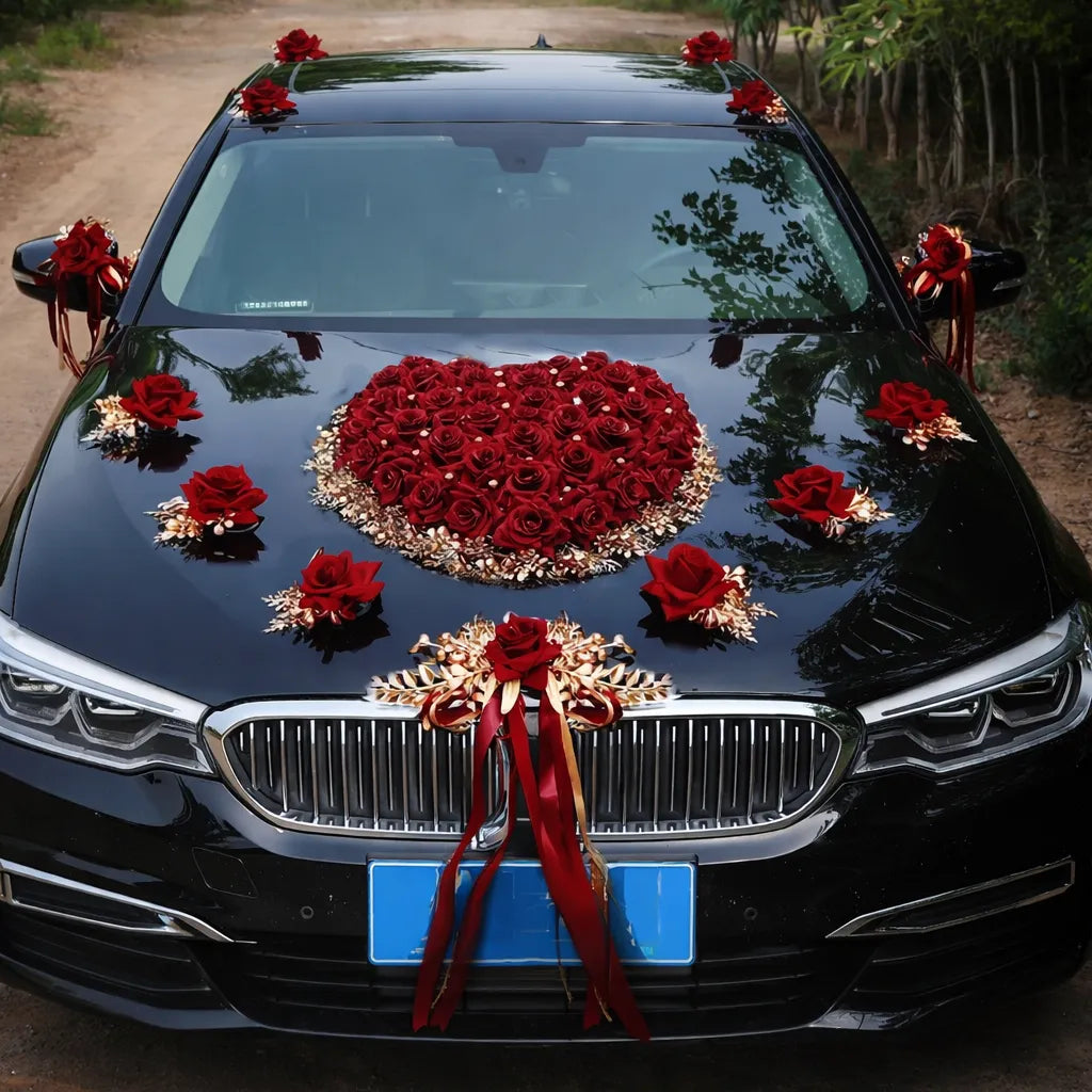 Lot de Déco Florale Voiture Mariage chic