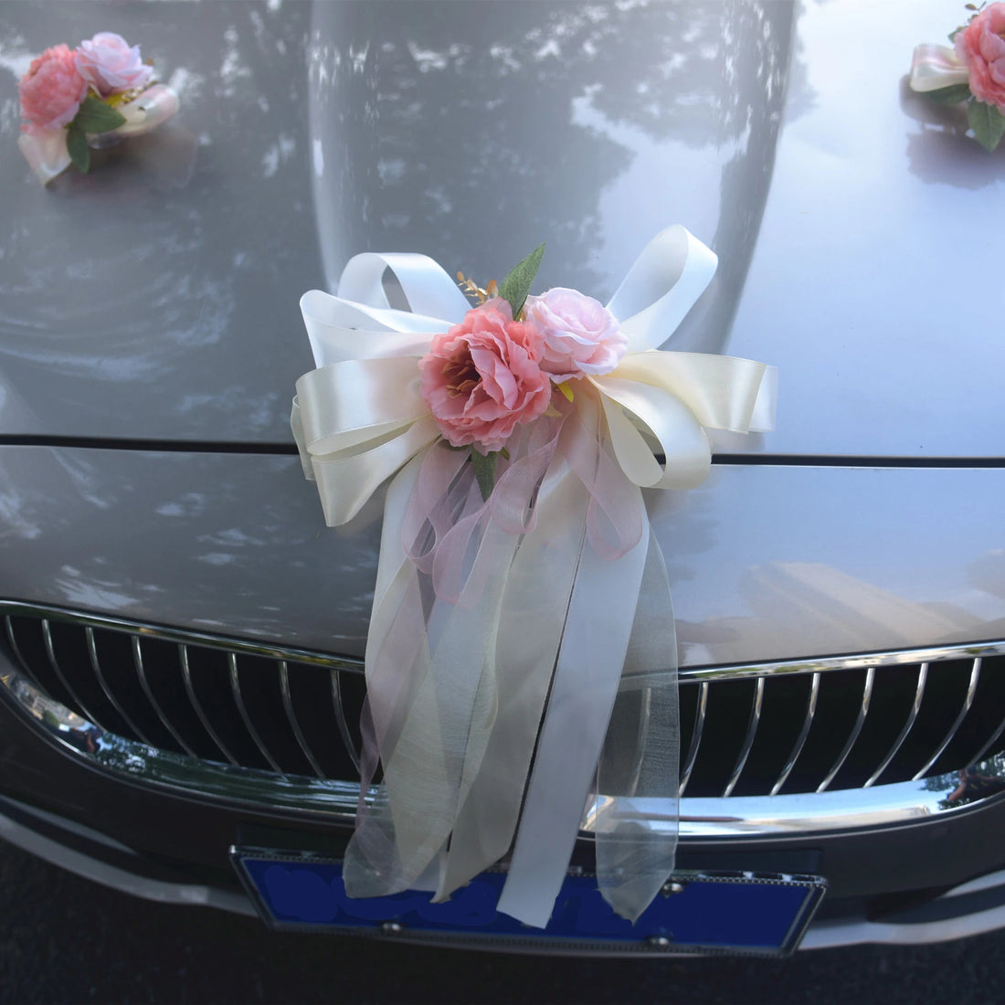 Lot de Fleurs Roses Voiture Décoratives Unique