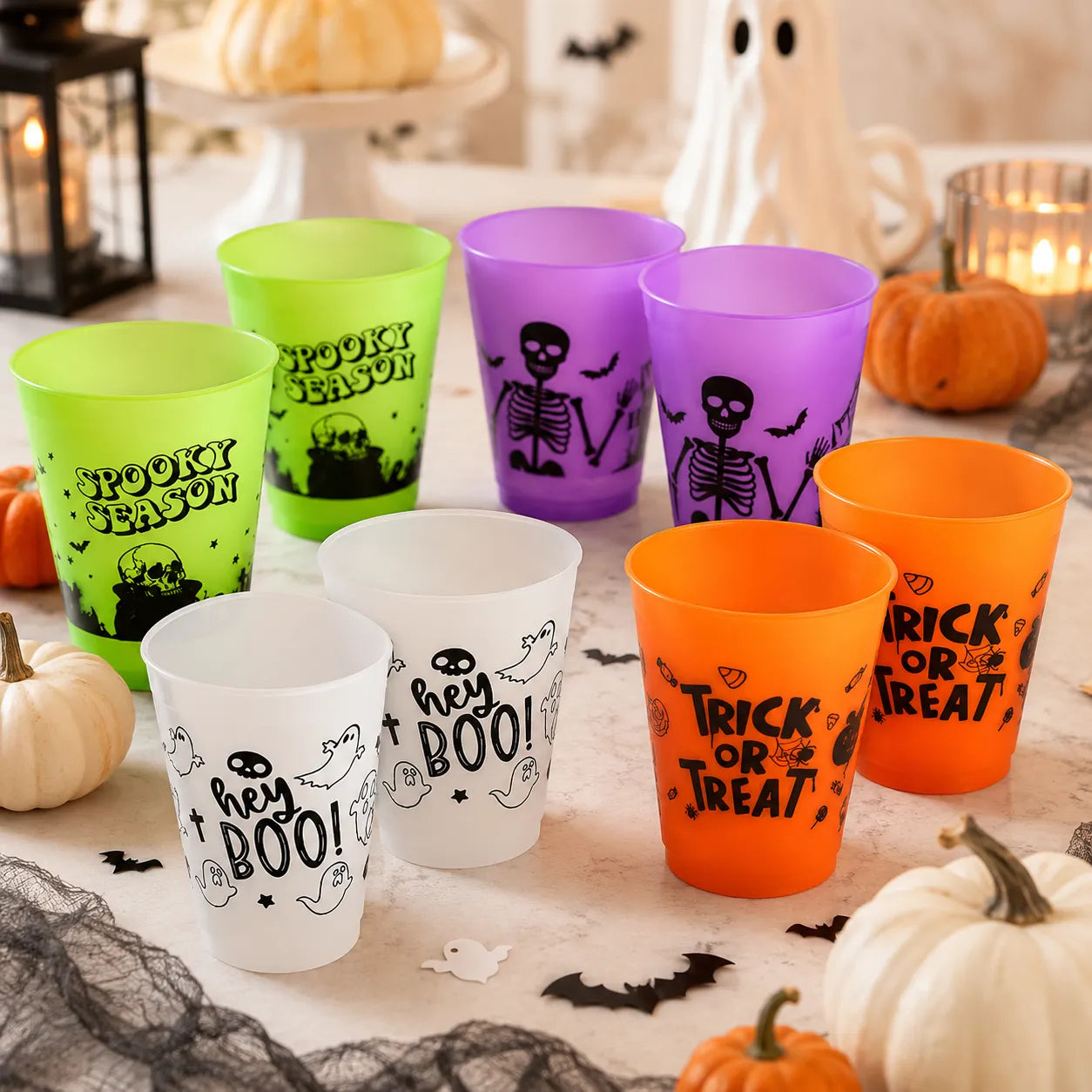 Lot de Gobelets Halloween en Résine Unique