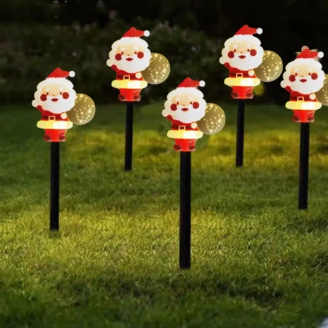 Lot de Lampes Jardin Père Noël Joyeux