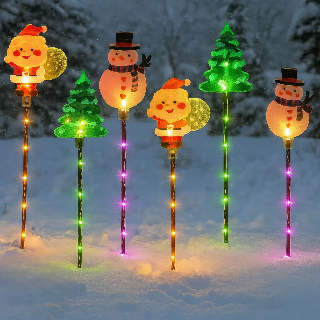 Lot de Lampes Led Solaires Noël Jardin 