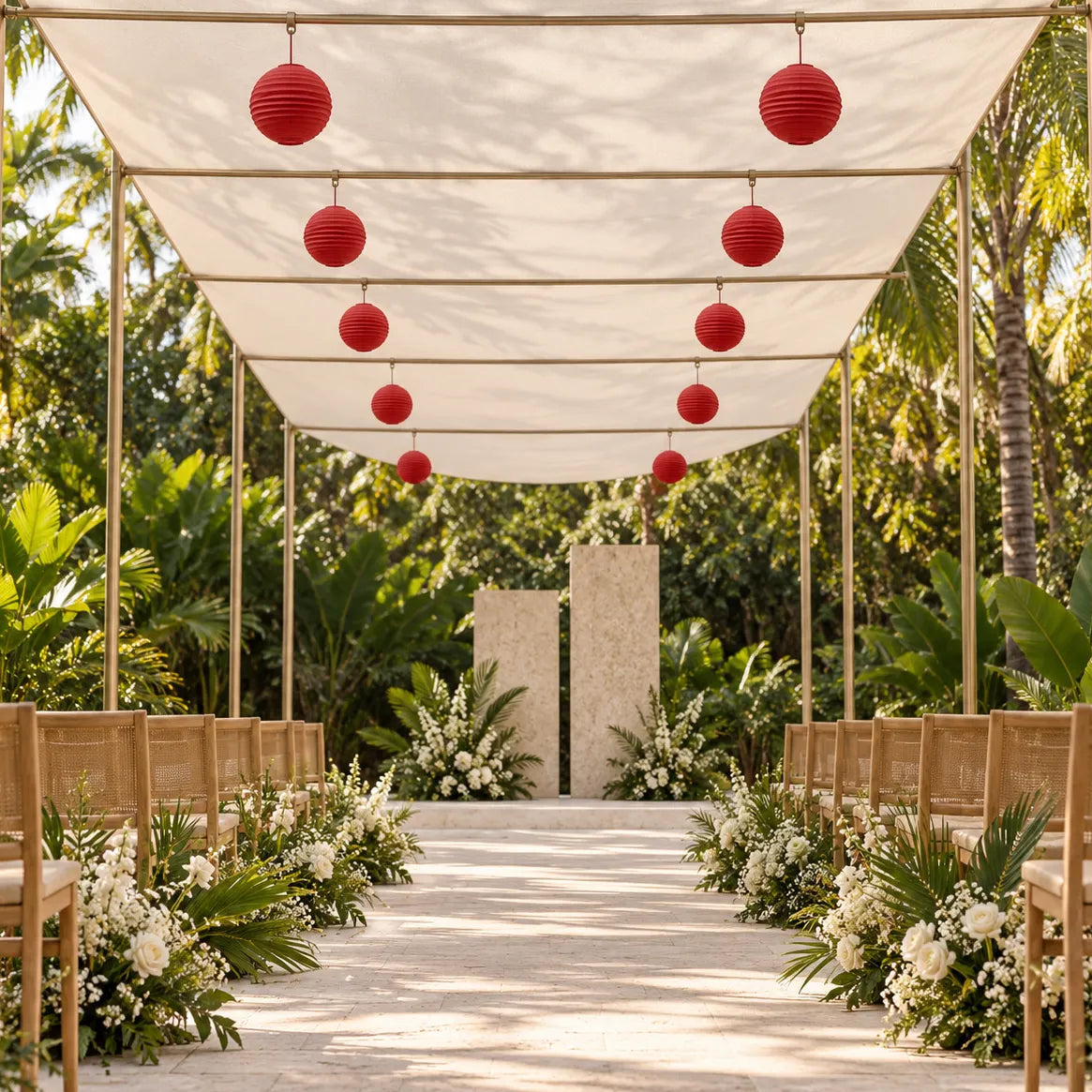 Lot de Lampions Mariage Design Minimaliste