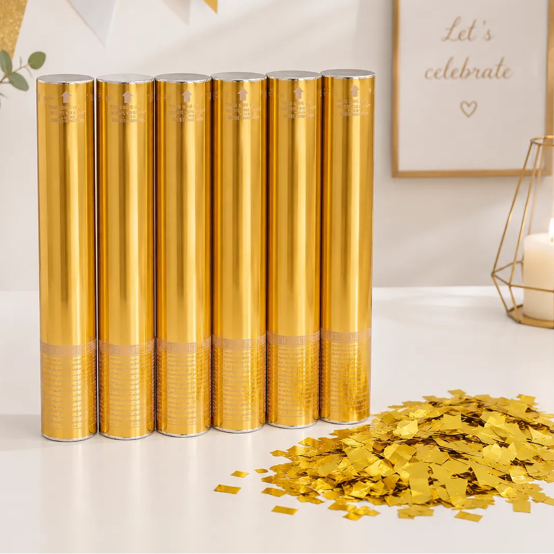 Lot de Lanceurs à Confettis Dorés