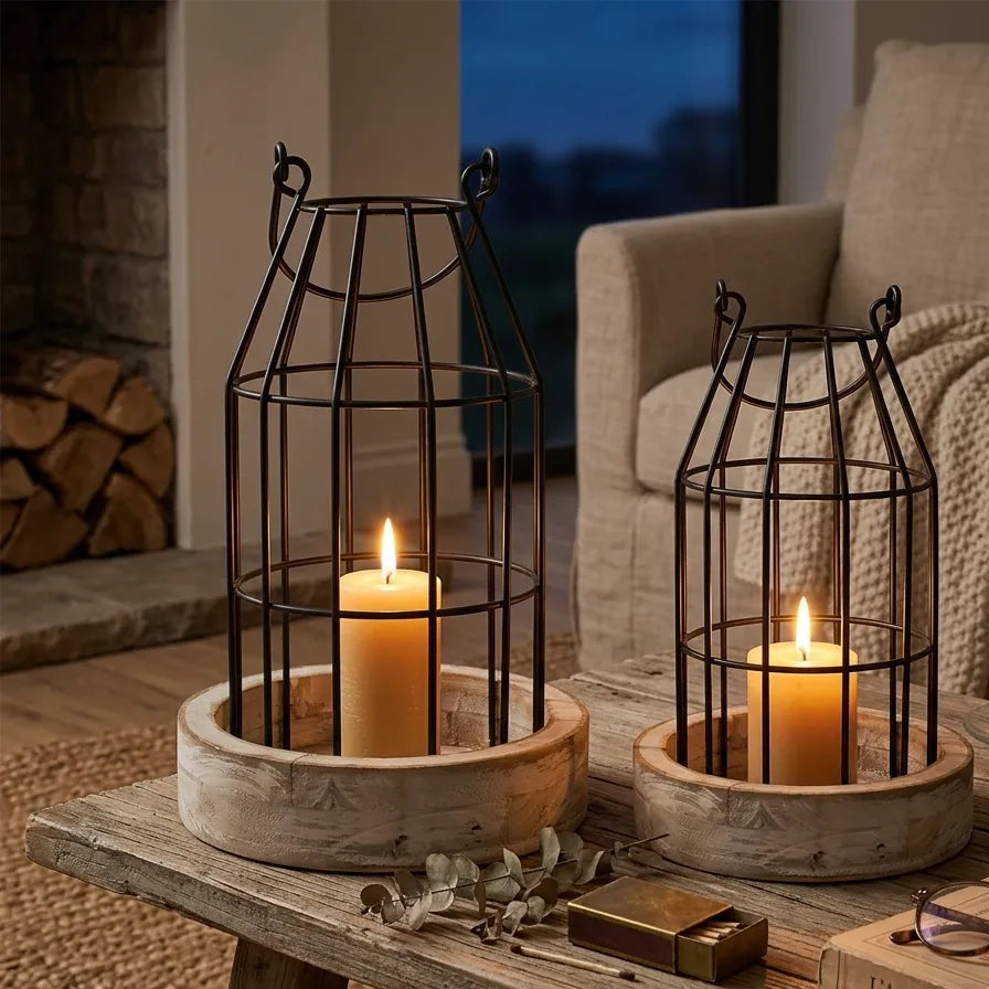 Lot de Lanternes à Bougie Rétro Design Lumineux