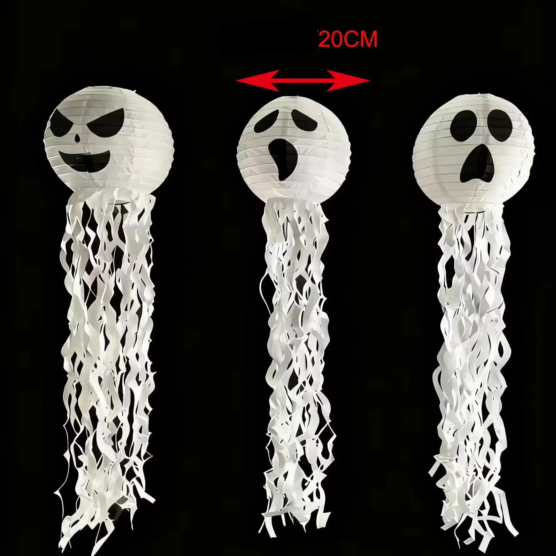 Lot de Lanternes Fantômes en Papier Original