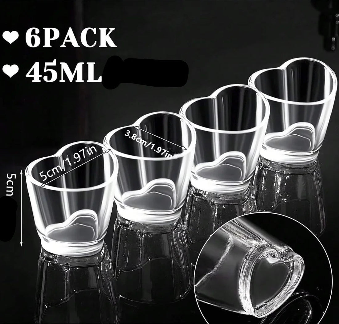 Lot de Mini-Verres Cœurs en Acrylique Transparent chic