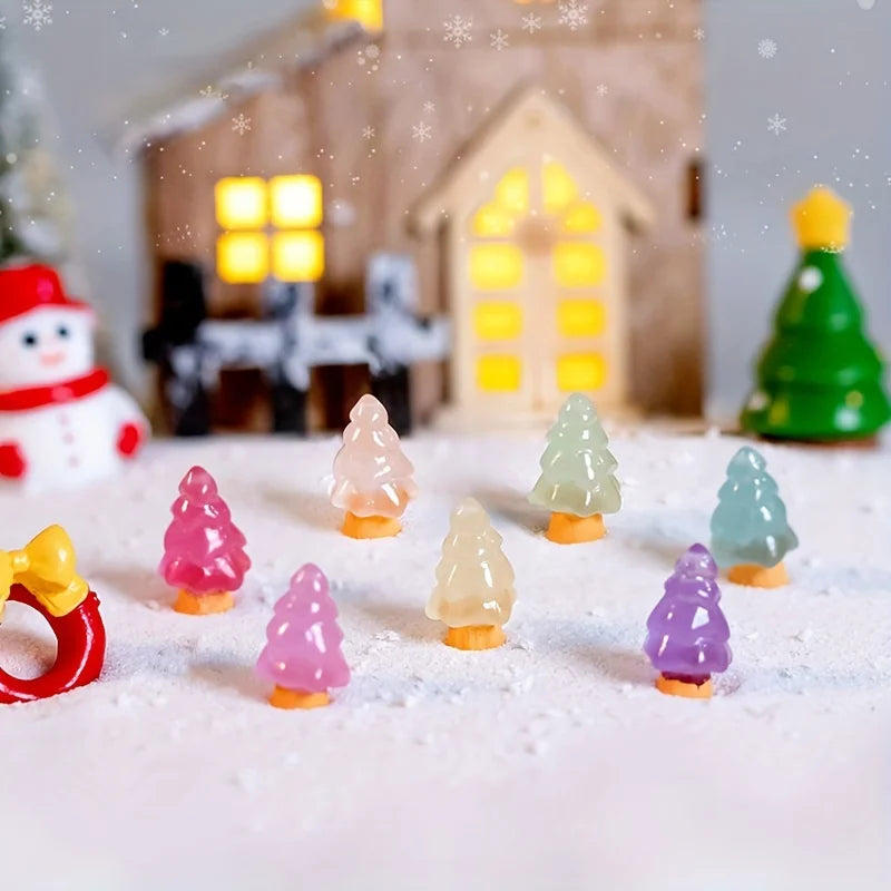 Lot de Mini Sapins Décoratifs Fluorescents
