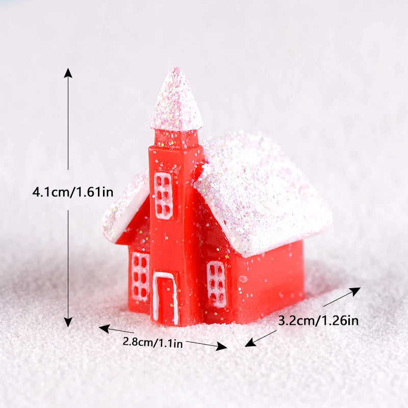 Lot de Petites Maisons Rouge de Noël Légères  