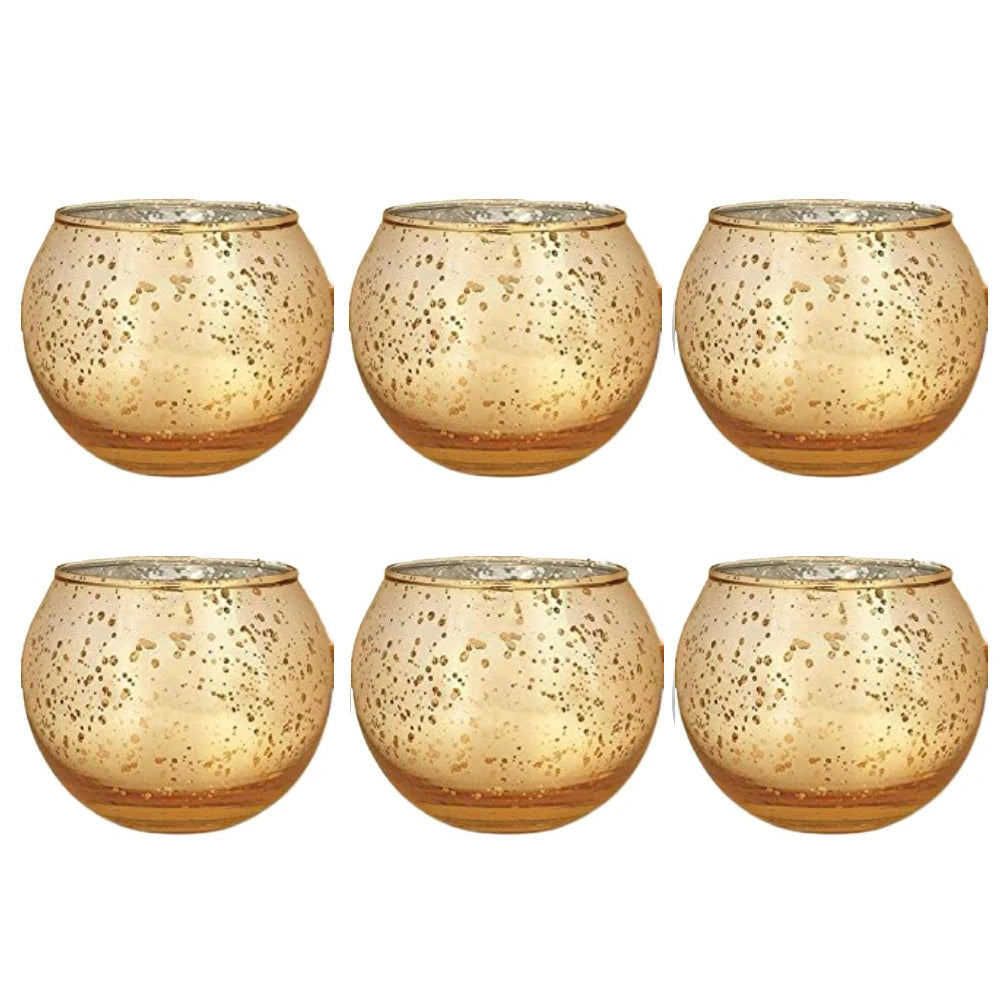 Lot de Photophores Noël Dorés durable