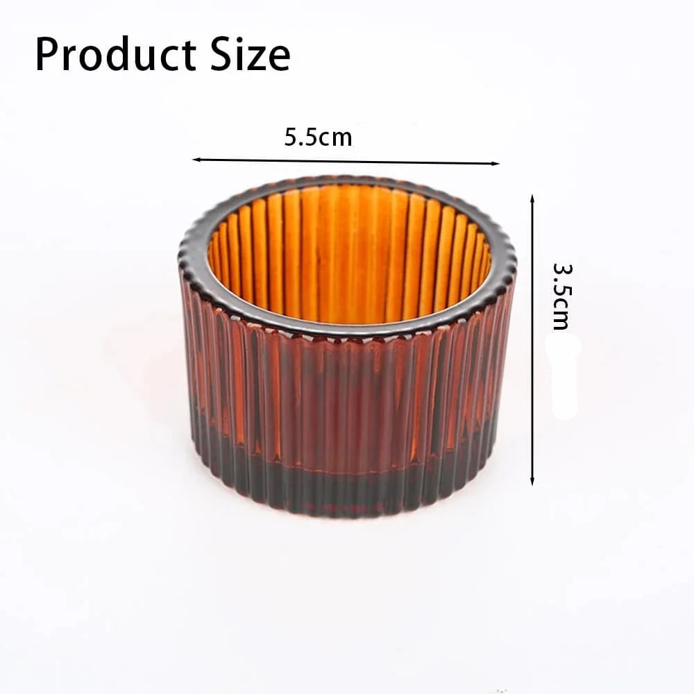 Lot de Photophores en Verre Ambrés Robuste