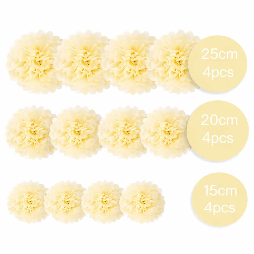 Lot de Pompons Beige Elégants classe
