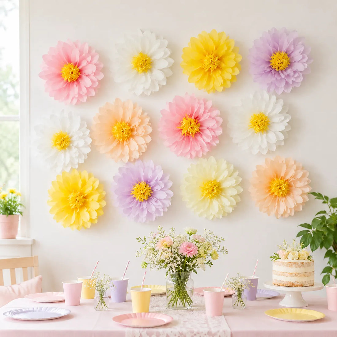 Lot de Pompons Fleurs Moderne