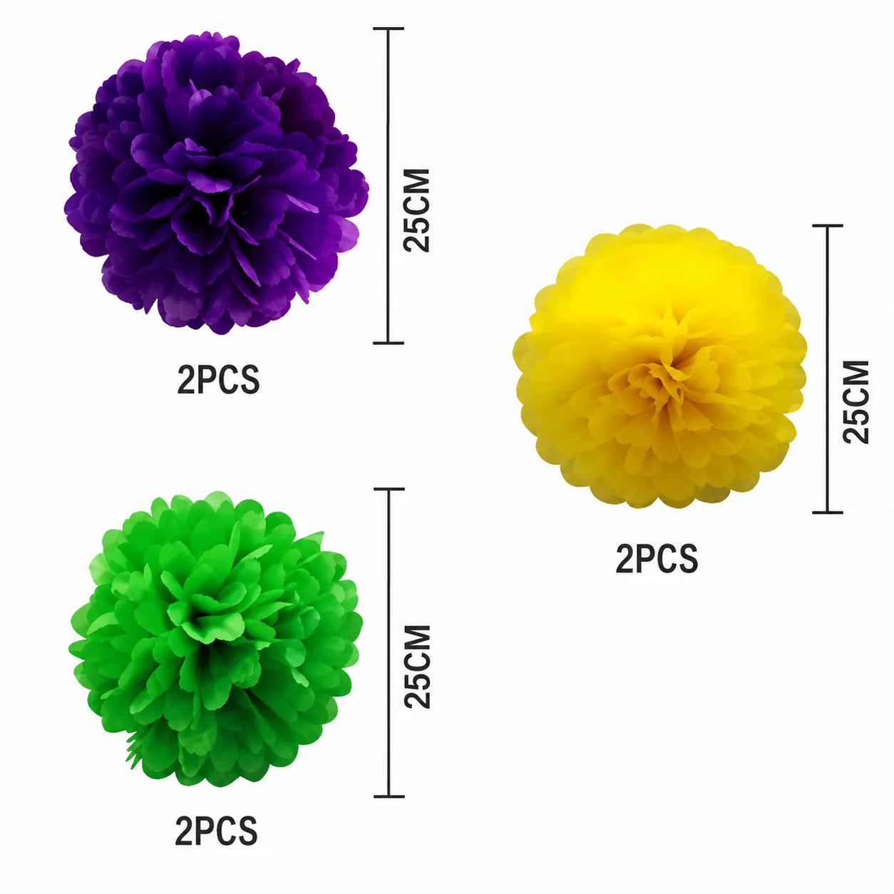 Lot de Pompons en Papier Festifs Moderne