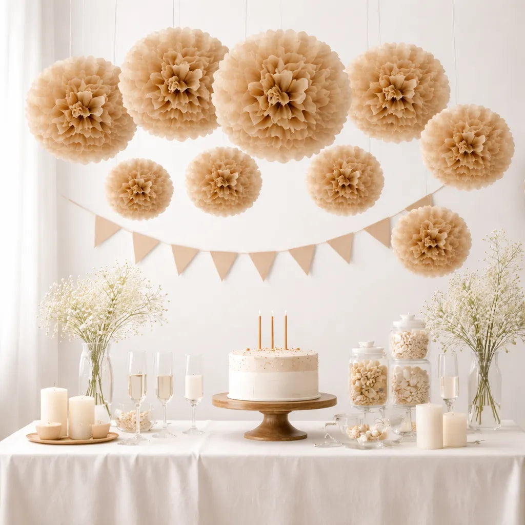 Lot de Pompons en Papier de Soie Raffiné