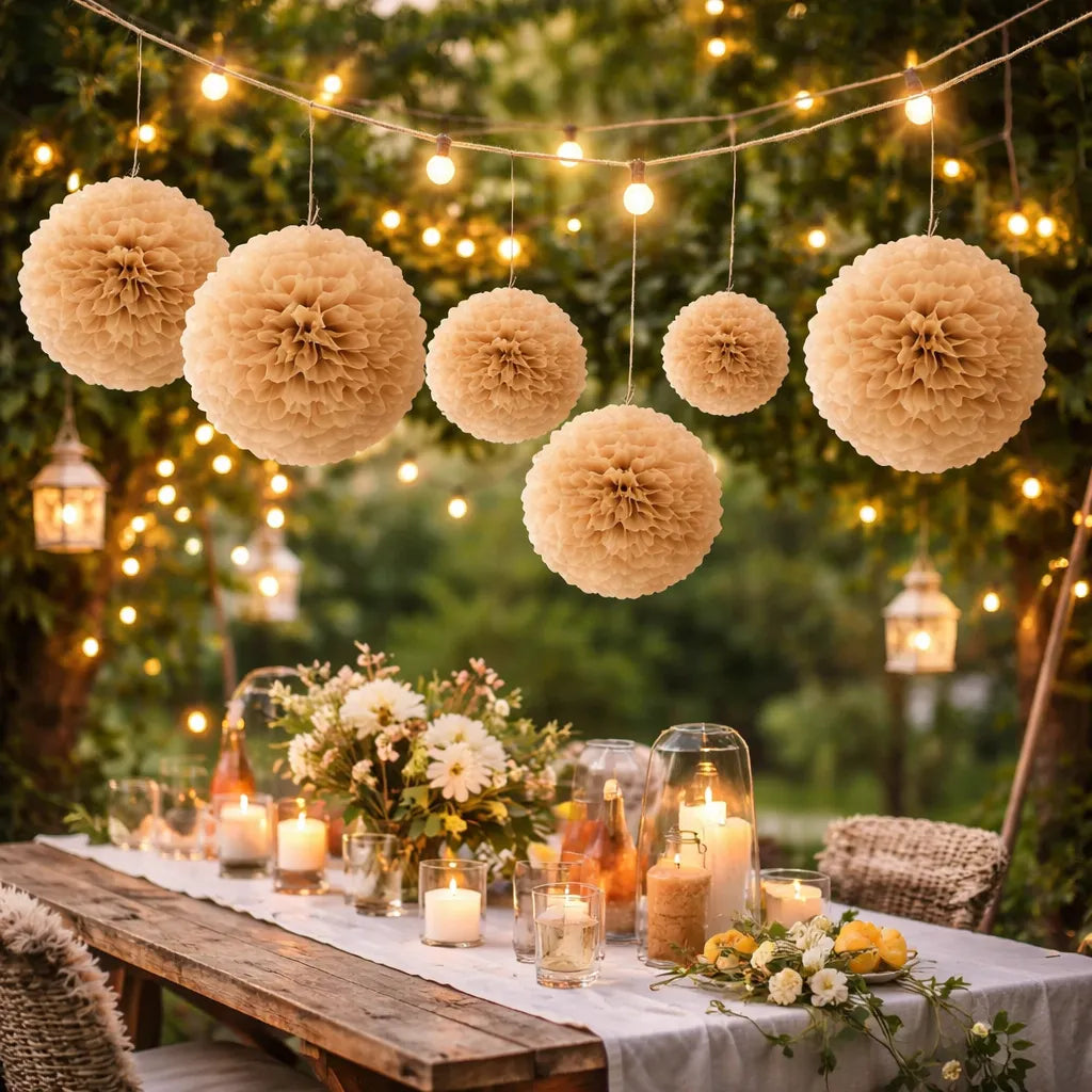 Lot de Pompons en Papier de Soie Raffiné Stylé