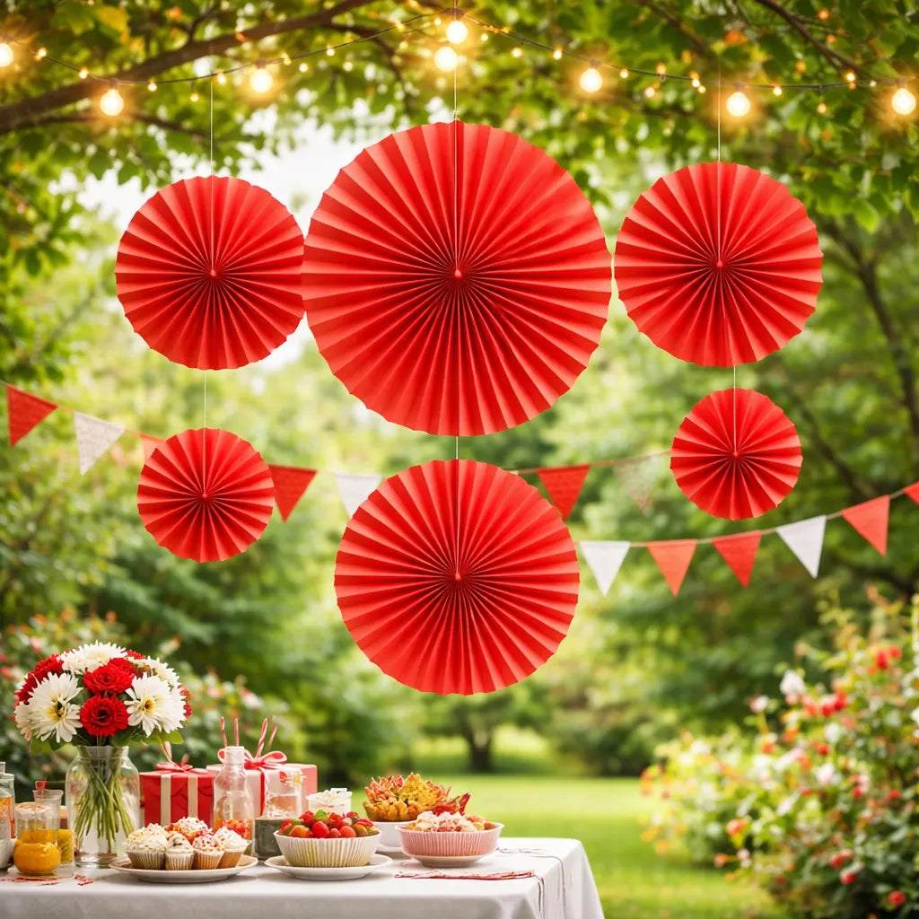 Lot de Rosaces Rouges Décoratifs Festif